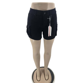 Chicaluv - Urban Chic Women's High-Waist Cargo Shorts – With Side Pockets XV2048
