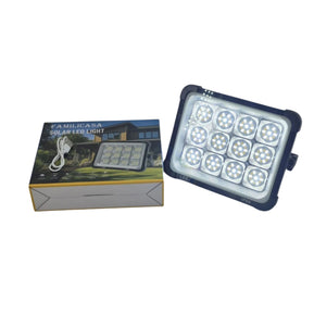 Familicasa - Solar Flood Light – Rechargeable 12-LED Outdoor Security Lamp