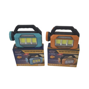 Familicasa - 3W Solar LED Work Lamp – Portable USB Rechargeable Light with Side Spotlight & Handle