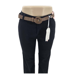 Chicaluv - Women’s High-Waist Straight Fit Trousers with Belt – Casual & Office Wear Pants XV2044
