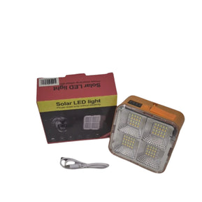 Familicasa - Solar LED Rechargeable Light – USB & Solar Powered 4-Panel Flood Lamp