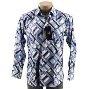 Megaannum - Men’s Printed Button-Down Shirt – Regular Fit Full Sleeves