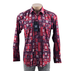 Megaannum - Men’s Printed Button-Down Shirt – Regular Fit Full Sleeve Casual Shirt
