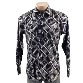 Megaannum - Men’s Slim Fit Printed Casual Shirt – Spread Collar