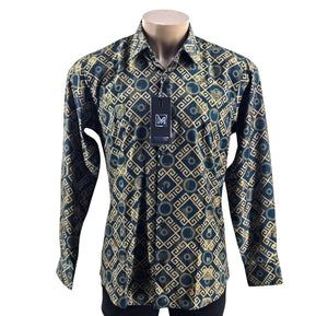 Megaannum - Men’s Printed Casual Shirt – Slim Fit Spread Collar