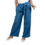 ChicaLuv - Women's High-Waisted Wide-Leg Trousers with Elastic Tie Waist & Pockets