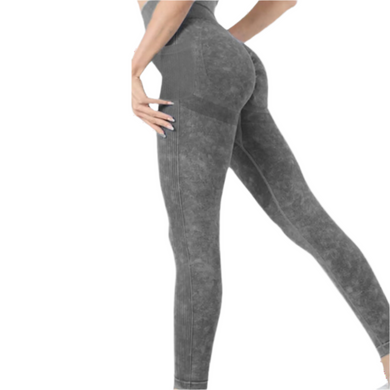 Chica luv - Women's Garment-Washed High Waist Yoga Leggings – Stretch Fit with Tummy Control, Scrunch Butt Lift & Side Pockets