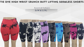 Chicaluv Wholesale - Trendy Tie Dye Bermuda Shorts - High Waist, Butt Lifting