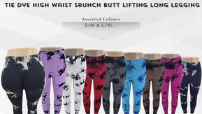 Chicaluv Wholesale - Stylish Tie Dye Long Leggings - High Waist, Butt Lifting