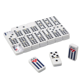 Familicasa - Cuban Flag Double Nines Dominoes Set For 2-10 Players | Oversized Tiles | Wooden Storage Box | 55 Dominoes