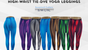 ChicaLuv Wholesale - High-Waisted Yoga Leggings – Shiny Tie-Dye Compression Tights