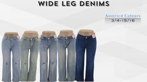 ChicaLuv Wholesale - Women's High-Rise Wide-Leg Denim Jeans - Assorted Colors