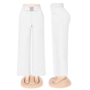 Chicaluv - Women’s Straight Fit Palazzo Pants – Relaxed Trousers - XV0652