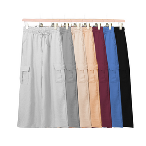 Chicaluv - Women’s Cotton Trousers – Straight Fit Cargo Pants - XV0653