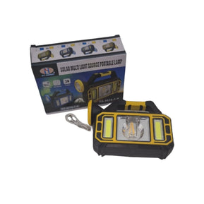 Familicasa - Solar Rechargeable Multi-Source LED Work Lamp – Portable Emergency Spotlight with Side Panels & Handle Grip