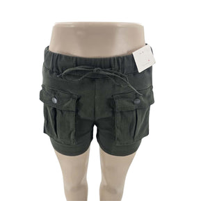 Chicaluv - Women's High-Rise Cargo Shorts – Regular Fit Utility Beach Walk Shorts XV2047