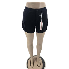 Chicaluv - Urban Chic Women's High-Waist Cargo Shorts – With Side Pockets XV2048