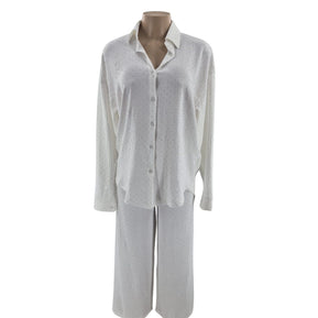 Chicaluv - Women's Shirt Collar Co-Ord Set – Slip-On Top & Relaxed Trousers Loungewear/Night Suit Ensemble XV0645