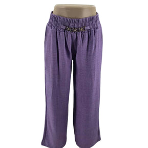 ChicaLuv - Refined Comfort Women’s Pull-On Trousers with Decorative Buckle XV0638