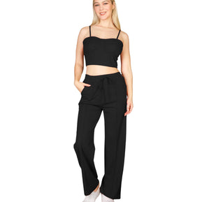 Chicaluv - Women's 2pc set - Cami Top and Palazzo Flare Pants - XV0627