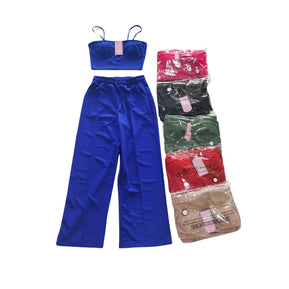 Chicaluv - Women's 2pc set - Cami Top and Palazzo Flare Pants - XV0627