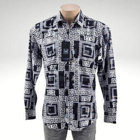 Megaannum - Men’s Printed Casual Shirt – Regular Fit Spread Collar