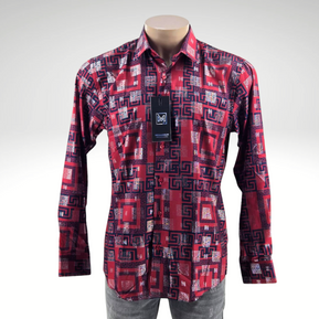 Megaannum - Men’s Printed Button-Down Shirt – Regular Fit Full Sleeve Casual Shirt