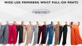 ChicaLuv Wholesale- Wide-Leg Paperbag Waist Pants – Comfort with Chic Style