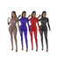 Chicaluv- Women's Sexy Sheer Rhinestone Crystal Bodycon Jumpsuit – Sparkly See-Through Party Romper Overall - XV948